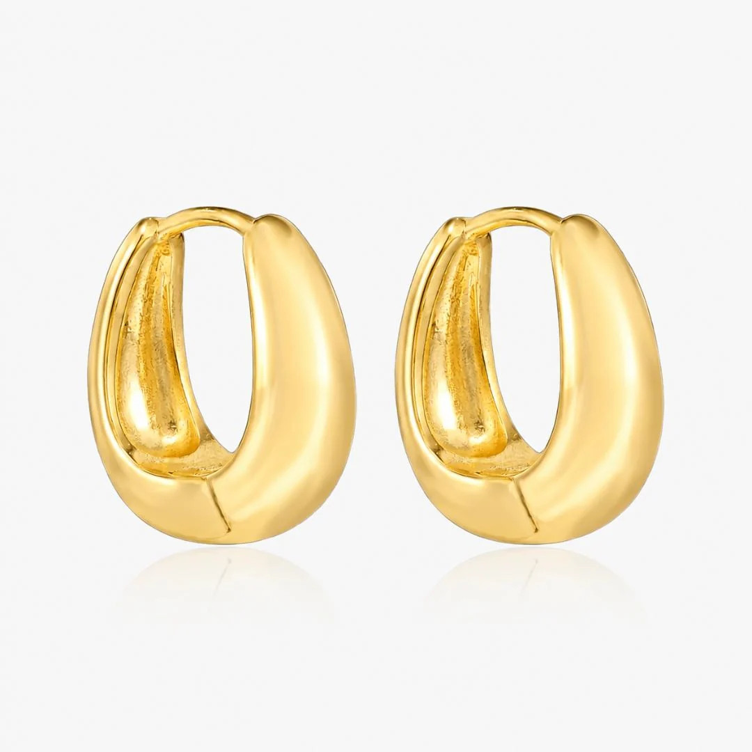 Hoop Earrings Dome Huggie Classic Non Tarnish Jewelry
